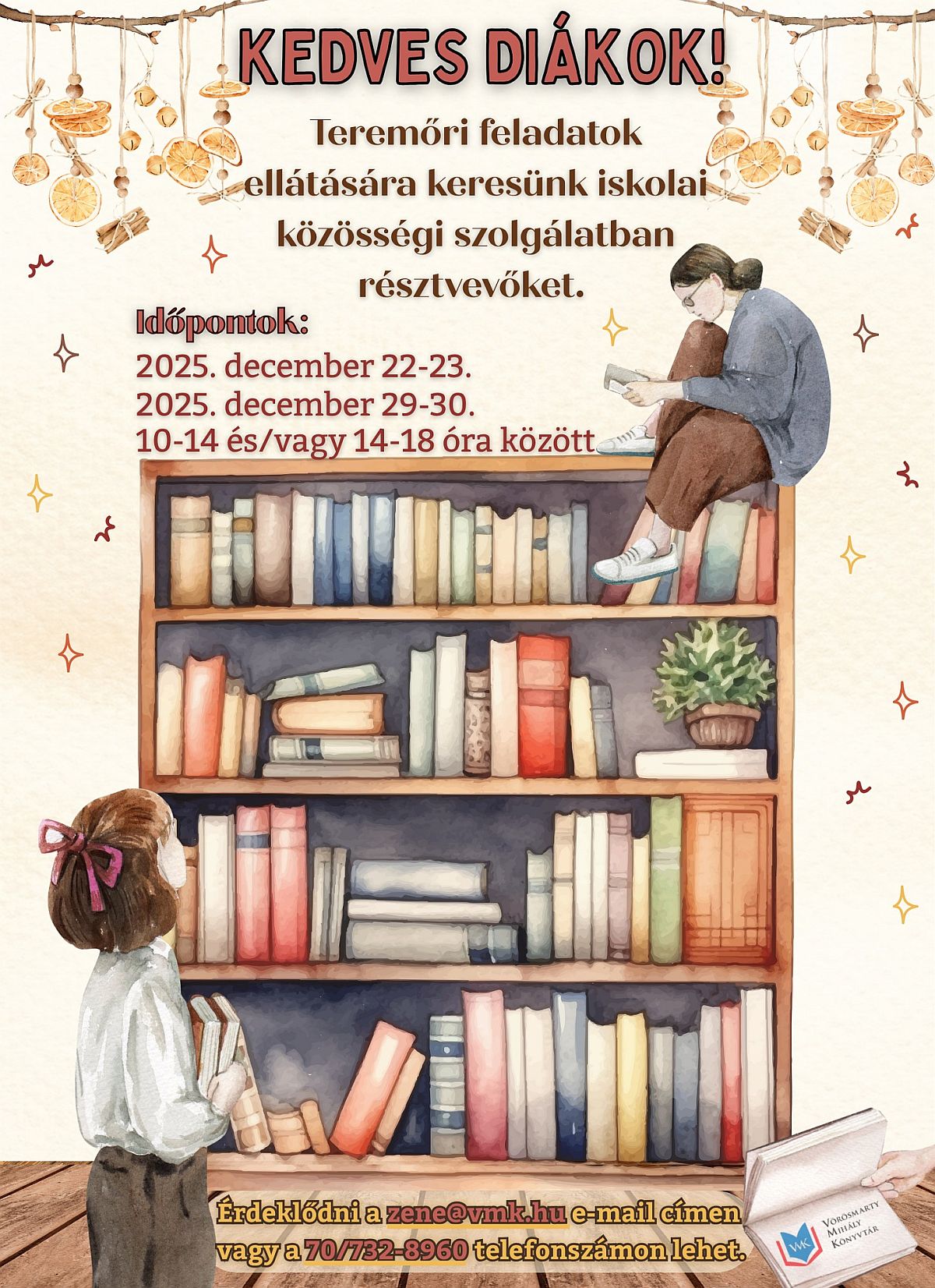 Könyvtári teremőrként is teljesíthető az Iskolai Közösségi Szolgálat